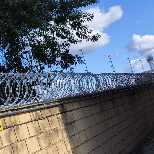 Cerca elétrica e concertina instaladas em muro residencial