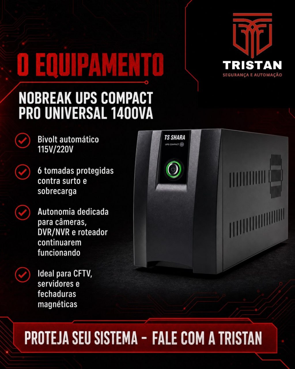 Nobreak UPS Compact Pro Universal 1400VA